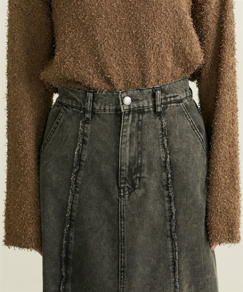 nissen（ニッセン）の「デニム切替フリンジロングスカート（デニムスカート・レディース・ブラック/ブルー・M/L）」の19枚目の写真