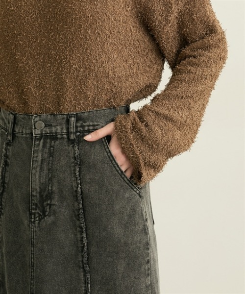 nissen（ニッセン）の「デニム切替フリンジロングスカート（デニムスカート・レディース・ブラック/ブルー・M/L）」の21枚目の写真