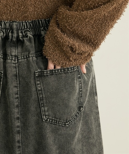 nissen（ニッセン）の「デニム切替フリンジロングスカート（デニムスカート・レディース・ブラック/ブルー・M/L）」の22枚目の写真