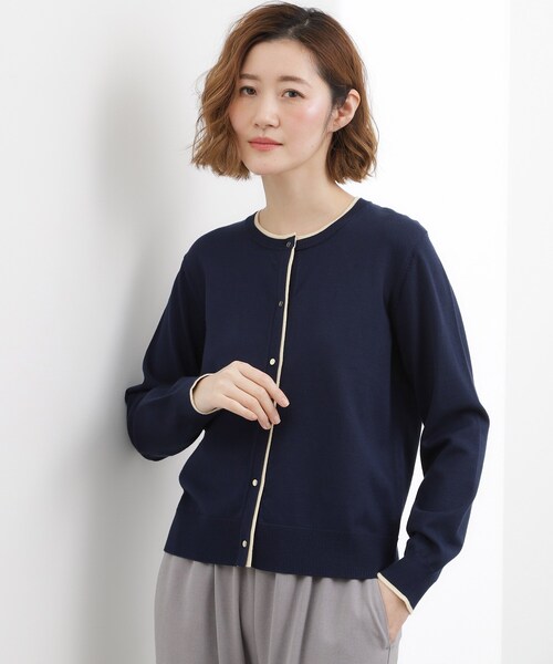 grove(グローブ)の「レイヤード風配色カーディガン(カーディガン/ボレロ・レディース・グリーン系/ライトグレー/ネイビー・02/03/05/04/01)」の13枚目の写真