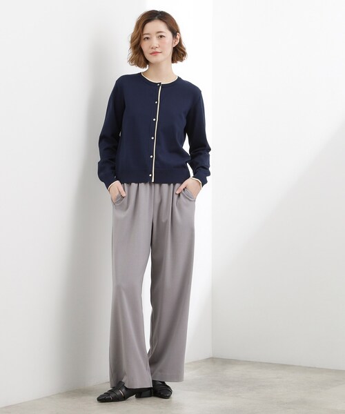 grove(グローブ)の「レイヤード風配色カーディガン(カーディガン/ボレロ・レディース・グリーン系/ライトグレー/ネイビー・02/03/05/04/01)」の14枚目の写真