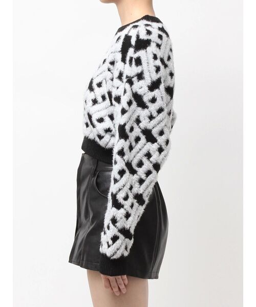 GYDA（ジェイダ）の「GGチェーンロゴラメニットトップス（ニット/セーター・レディース・オフホワイト/ピンク/ブラック・FREE）」の9枚目の写真