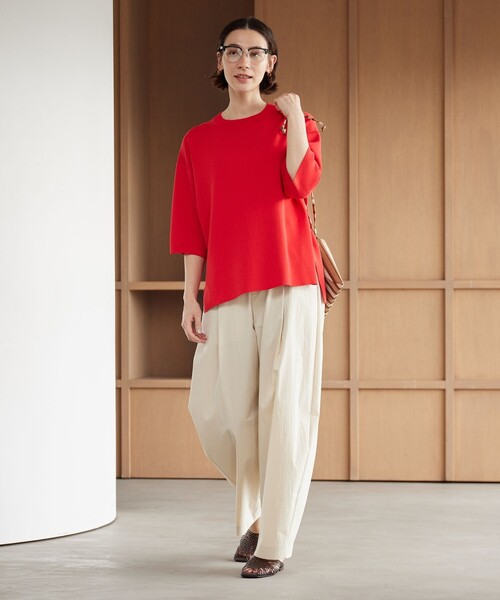 BEAUTY&YOUTH UNITED ARROWS（ビューティーアンドユースユナイテッドアローズ）の「ハーフスリーブ ニットプルオーバー ウォッシャブル（ニット/セーター・レディース・レッド/ネイビー/オフホワイト・FREE）」の22枚目の写真