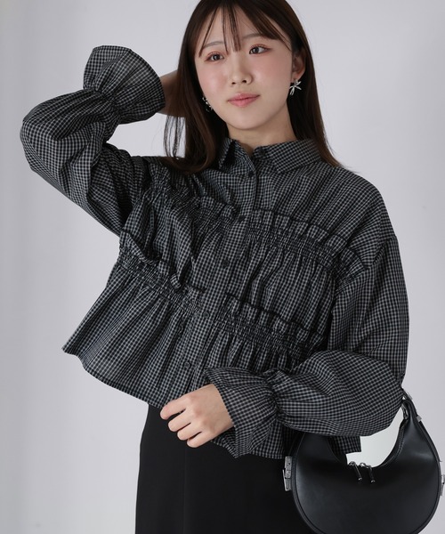 セール】フリルギャザーシャツ/ブラウス（シャツ/ブラウス）｜Riberry