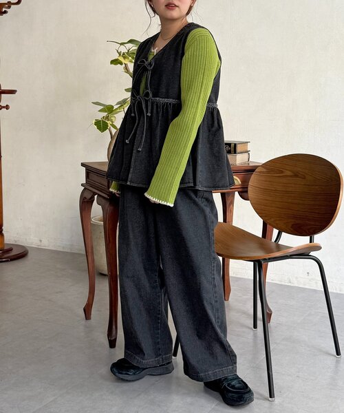 CPCM（シーピーシーエム）の「デニムビスチェセットアップ（ワンピース・レディース・ネイビー/ブラック/ブルー・FREE）」の18枚目の写真