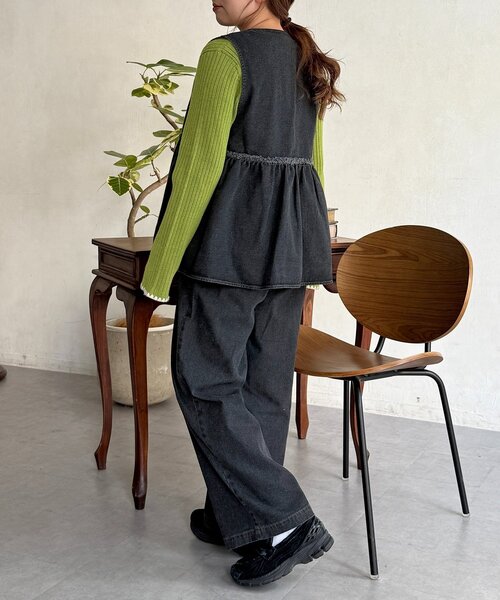 CPCM（シーピーシーエム）の「デニムビスチェセットアップ（ワンピース・レディース・ネイビー/ブラック/ブルー・FREE）」の19枚目の写真