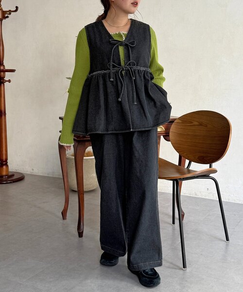 CPCM（シーピーシーエム）の「デニムビスチェセットアップ（ワンピース・レディース・ネイビー/ブラック/ブルー・FREE）」の22枚目の写真