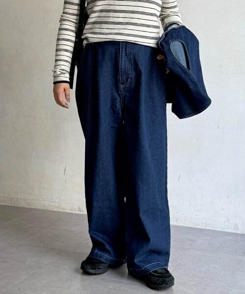 CPCM（シーピーシーエム）の「デニムビスチェセットアップ（ワンピース・レディース・ネイビー/ブラック/ブルー・FREE）」の5枚目の写真