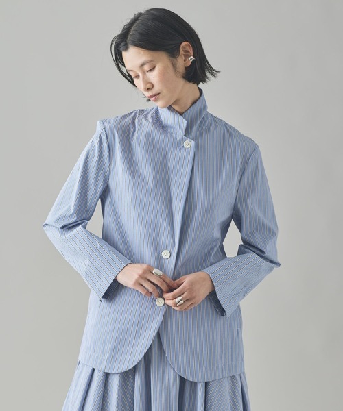 Curensology(カレンソロジー)の「Curensology(カレンソロジー)/<C.S.G>ストライプジャケット(テーラードジャケット・レディース・サックスブルー・FREE)」の1枚目の写真