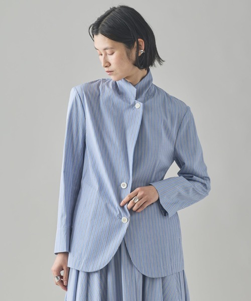 Curensology(カレンソロジー)の「Curensology(カレンソロジー)/<C.S.G>ストライプジャケット(テーラードジャケット・レディース・サックスブルー・FREE)」の2枚目の写真