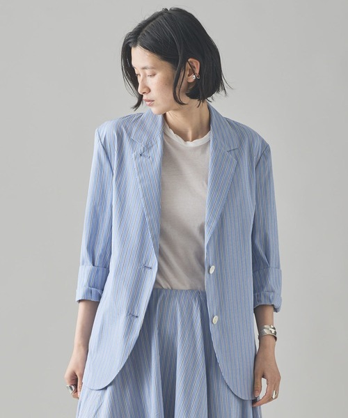 Curensology(カレンソロジー)の「Curensology(カレンソロジー)/<C.S.G>ストライプジャケット(テーラードジャケット・レディース・サックスブルー・FREE)」の8枚目の写真