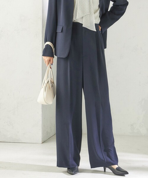 接触冷感 / UVカット〉Refinel セミ ワイド パンツ（セレモニー対応可