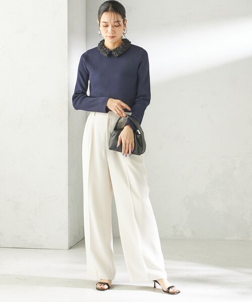 SHIPS(シップス)の「〈接触冷感 / UVカット〉Refinel セミ ワイド パンツ(セレモニー対応可)(その他パンツ・レディース・ベージュ系/アイボリー/ネイビー・40/38/36/34)」の19枚目の写真
