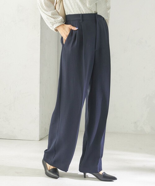 SHIPS(シップス)の「〈接触冷感 / UVカット〉Refinel セミ ワイド パンツ(セレモニー対応可)(その他パンツ・レディース・ベージュ系/アイボリー/ネイビー・40/38/36/34)」の5枚目の写真