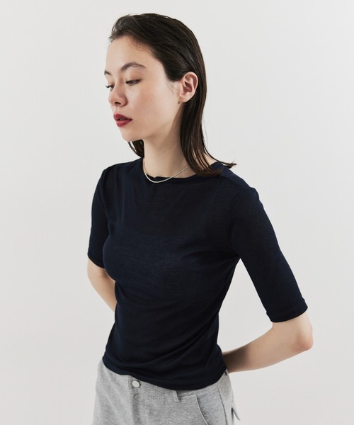 HANNE(アン)の「2PACKシアーハーフスリーブTEE(Tシャツ/カットソー・レディース・ブラック/ピンク/ホワイト/ブルー・FREE)」の11枚目の写真