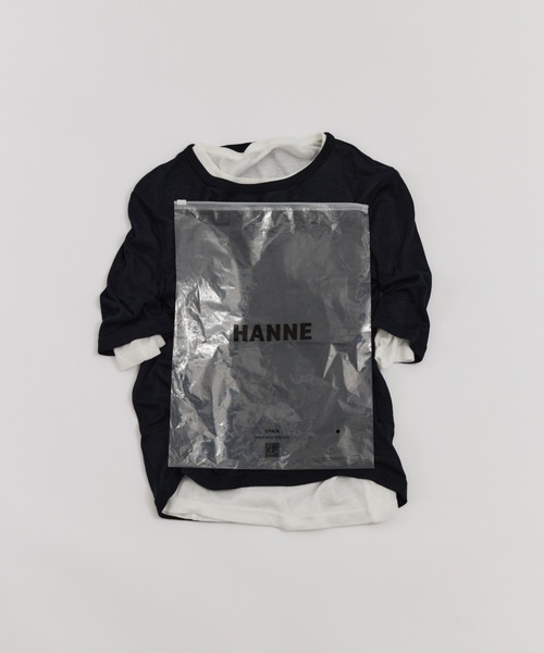 HANNE(アン)の「2PACKシアーハーフスリーブTEE(Tシャツ/カットソー・レディース・ブラック/ピンク/ホワイト/ブルー・FREE)」の13枚目の写真