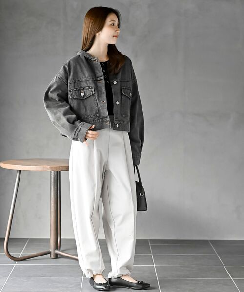 rps（アールピーエス）の「ショート丈フードＧジャン（デニムジャケット・レディース・ブルー/ブラック・フリー）」の3枚目の写真