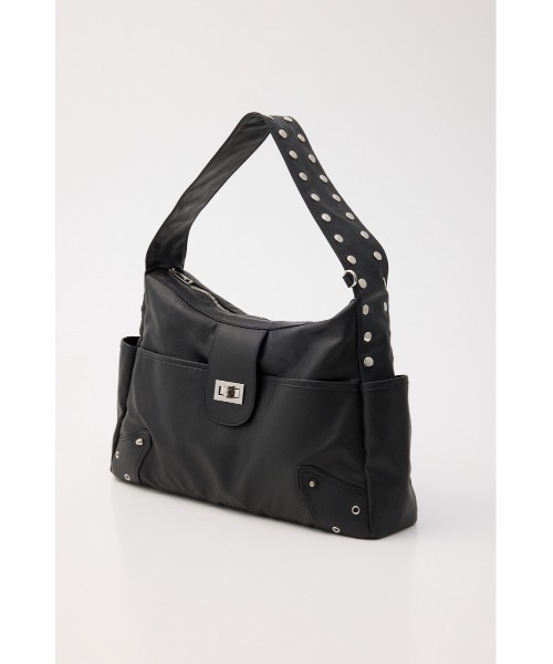 SLY（スライ）の「STUDS HORIZONTAL BAG スタッズホリゾンタルバッグ（ショルダーバッグ・レディース・ブルー系その他/ブラック/ベージュ・FREE）」の22枚目の写真