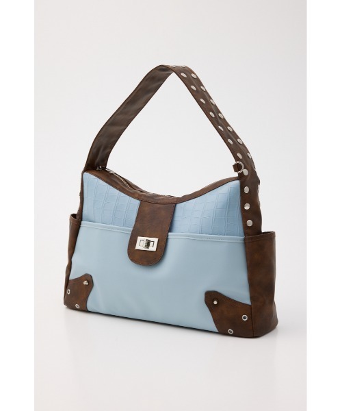 SLY（スライ）の「STUDS HORIZONTAL BAG スタッズホリゾンタルバッグ（ショルダーバッグ・レディース・ブルー系その他/ブラック/ベージュ・FREE）」の13枚目の写真