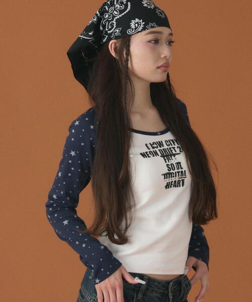 dispark（ディスパーク）の「DISPARK/【26年春夏新作】スターラグランロゴトップ（Tシャツ/カットソー・レディース・ネイビー/チャコールグレー・FREE）」の9枚目の写真