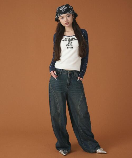 dispark（ディスパーク）の「DISPARK/【26年春夏新作】スターラグランロゴトップ（Tシャツ/カットソー・レディース・ネイビー/チャコールグレー・FREE）」の10枚目の写真