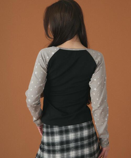 dispark（ディスパーク）の「DISPARK/【26年春夏新作】スターラグランロゴトップ（Tシャツ/カットソー・レディース・ネイビー/チャコールグレー・FREE）」の5枚目の写真