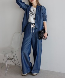 Bonjour Sagan（ボンジュールサガン）の「[SET]シアーデニムジャケット×イージーデニムパンツ（セットアップ）」