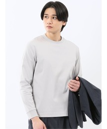 m.f.editorial（エムエフエディトリアル）の「【ストレッチ 抗菌防臭 UVカット】m.f.エディトリアル メンズ シルケットスムス スロープネック 長袖Tシャツ（Tシャツ/カットソー）」