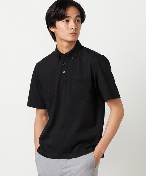 COMME CA ISM（コムサイズム）の「【吸水速乾】カノコポロシャツ（ポロシャツ・メンズ・ネイビー/ダークブルー/ホワイト/ブラック/サックスブルー/ブルー・MEDIUM/LARGE）」の3枚目の写真