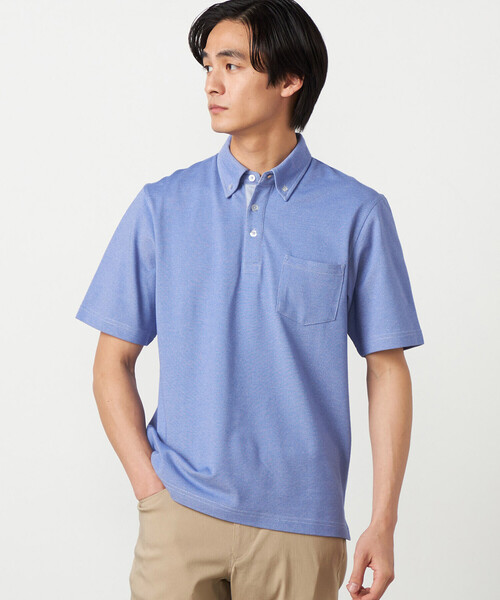 COMME CA ISM（コムサイズム）の「【吸水速乾】カノコポロシャツ（ポロシャツ・メンズ・ネイビー/ダークブルー/ホワイト/ブラック/サックスブルー/ブルー・MEDIUM/LARGE）」の7枚目の写真