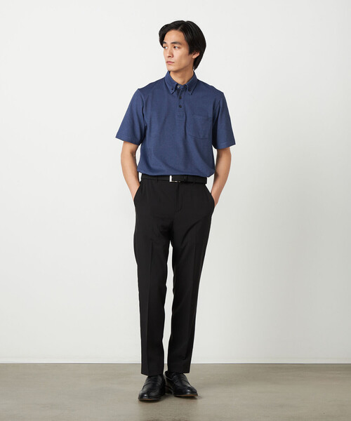 COMME CA ISM（コムサイズム）の「【吸水速乾】カノコポロシャツ（ポロシャツ・メンズ・ネイビー/ダークブルー/ホワイト/ブラック/サックスブルー/ブルー・MEDIUM/LARGE）」の9枚目の写真