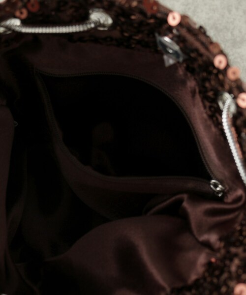 GALLEST（ギャレスト）の「スパンコールミニバッグ（ショルダーバッグ・レディース・ダークブラウン/シルバー/ブラック・00）」の4枚目の写真