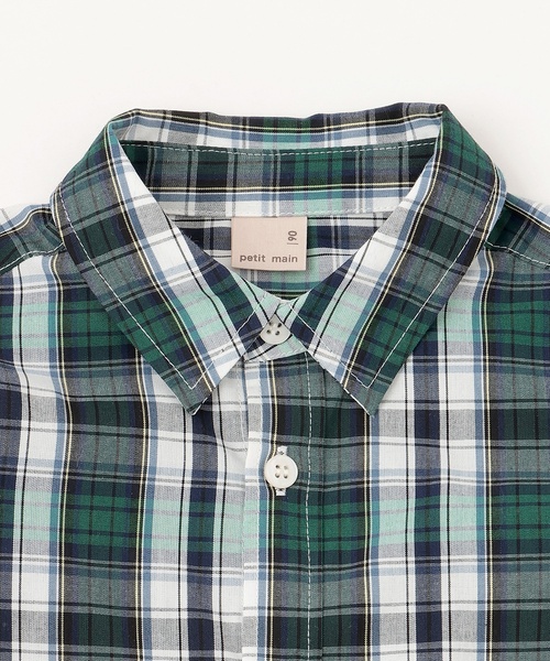 petit main（プティマイン）の「【リンク】アソート柄長袖シャツ（シャツ/ブラウス・キッズ・オフホワイト/ライトブルー/グリーン・80ｃｍ/120cm/130cm/110cm/90cm/100cm）」の8枚目の写真