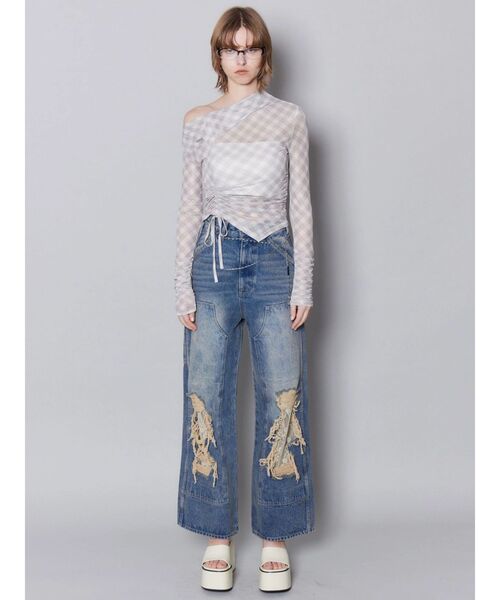 EMODA（エモダ）の「アシンメトリーオフショルダートップ（Tシャツ/カットソー・レディース・ベージュ/アイボリー/ブラック・FREE）」の16枚目の写真