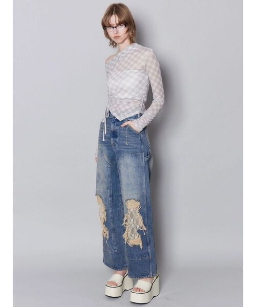 EMODA（エモダ）の「アシンメトリーオフショルダートップ（Tシャツ/カットソー・レディース・ベージュ/アイボリー/ブラック・FREE）」の17枚目の写真