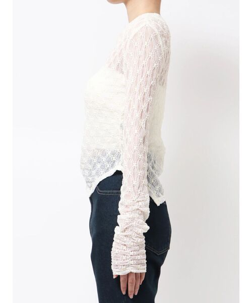 EMODA（エモダ）の「アシンメトリーオフショルダートップ（Tシャツ/カットソー・レディース・ベージュ/アイボリー/ブラック・FREE）」の20枚目の写真