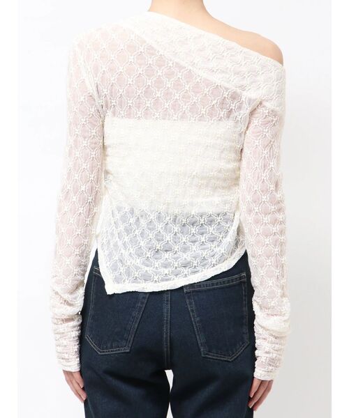 EMODA（エモダ）の「アシンメトリーオフショルダートップ（Tシャツ/カットソー・レディース・ベージュ/アイボリー/ブラック・FREE）」の21枚目の写真