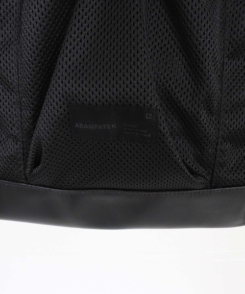 ADAM PATEK(アダムパテック)の「mko13447-Leather trimmed mesh drawstring bag ナップサック(AP2619011)(バックパック/リュック・メンズ・ブラック・FREE)」の12枚目の写真