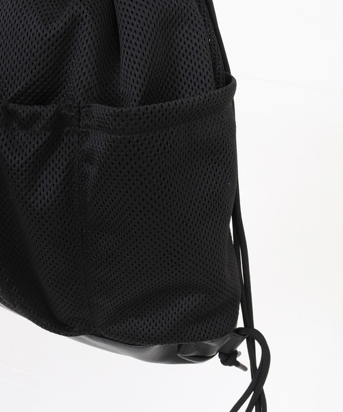 ADAM PATEK(アダムパテック)の「mko13447-Leather trimmed mesh drawstring bag ナップサック(AP2619011)(バックパック/リュック・メンズ・ブラック・FREE)」の13枚目の写真