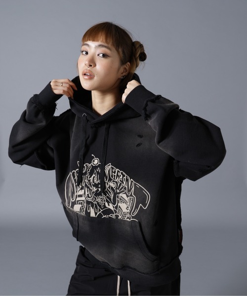 overprint / SHADOW Hoodie A — худи с оверпринтом