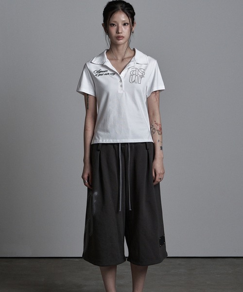 as you are(アズユーアー)の「◇ASYOUARE◇ベーシック ホットフィックス カラー Tシャツ BASIC HOTFIX COLLAR T-SHIRT(ポロシャツ・レディース・ブラック/ホワイト・S)」の11枚目の写真