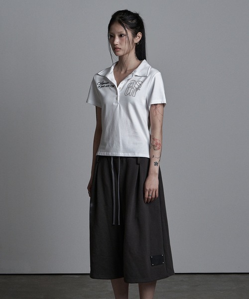 as you are(アズユーアー)の「◇ASYOUARE◇ベーシック ホットフィックス カラー Tシャツ BASIC HOTFIX COLLAR T-SHIRT(ポロシャツ・レディース・ブラック/ホワイト・S)」の12枚目の写真