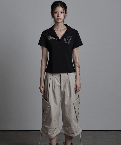 as you are(アズユーアー)の「◇ASYOUARE◇ベーシック ホットフィックス カラー Tシャツ BASIC HOTFIX COLLAR T-SHIRT(ポロシャツ・レディース・ブラック/ホワイト・S)」の14枚目の写真