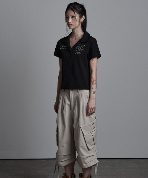 as you are(アズユーアー)の「◇ASYOUARE◇ベーシック ホットフィックス カラー Tシャツ BASIC HOTFIX COLLAR T-SHIRT(ポロシャツ・レディース・ブラック/ホワイト・S)」の15枚目の写真
