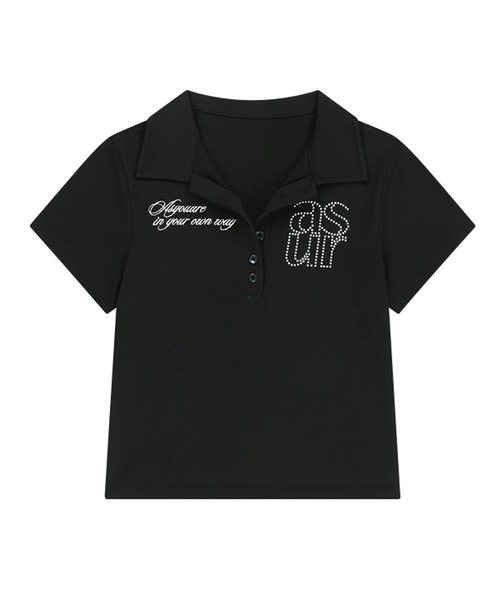 as you are(アズユーアー)の「◇ASYOUARE◇ベーシック ホットフィックス カラー Tシャツ BASIC HOTFIX COLLAR T-SHIRT(ポロシャツ・レディース・ブラック/ホワイト・S)」の19枚目の写真
