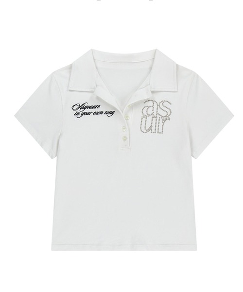 as you are(アズユーアー)の「◇ASYOUARE◇ベーシック ホットフィックス カラー Tシャツ BASIC HOTFIX COLLAR T-SHIRT(ポロシャツ・レディース・ブラック/ホワイト・S)」の17枚目の写真