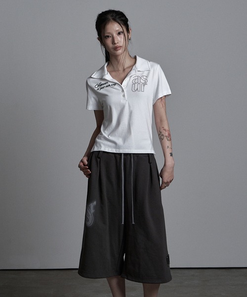 as you are(アズユーアー)の「◇ASYOUARE◇ベーシック ホットフィックス カラー Tシャツ BASIC HOTFIX COLLAR T-SHIRT(ポロシャツ・レディース・ブラック/ホワイト・S)」の7枚目の写真