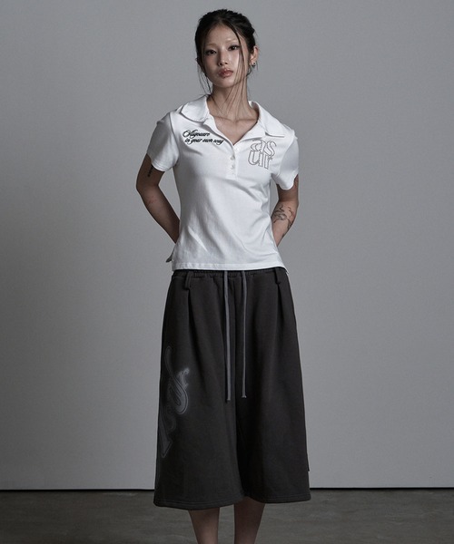 as you are(アズユーアー)の「◇ASYOUARE◇ベーシック ホットフィックス カラー Tシャツ BASIC HOTFIX COLLAR T-SHIRT(ポロシャツ・レディース・ブラック/ホワイト・S)」の8枚目の写真