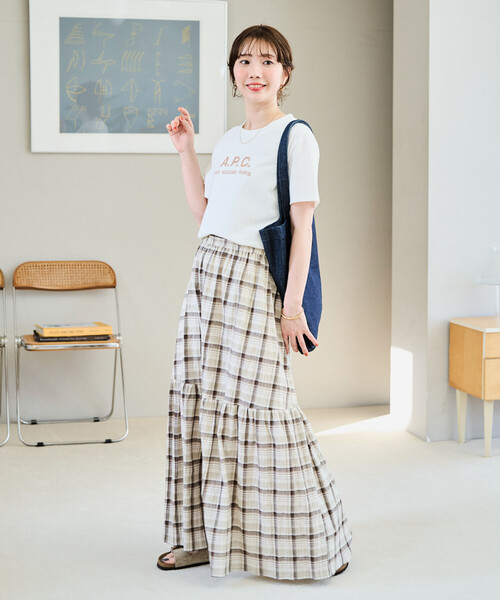 FREAK'S STORE(フリークスストア)の「限定展開 チェック ティアードスカート(スカート・レディース・ブラック/ベージュ/ブルー・MEDIUM/SMALL)」の22枚目の写真