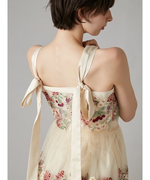 LILY BROWN（リリーブラウン）の「【LILY BROWN×KEITA MARUYAMA】エンブロイダリーチュールドレス（ドレス・レディース・ネイビー/クリーム・F）」の5枚目の写真